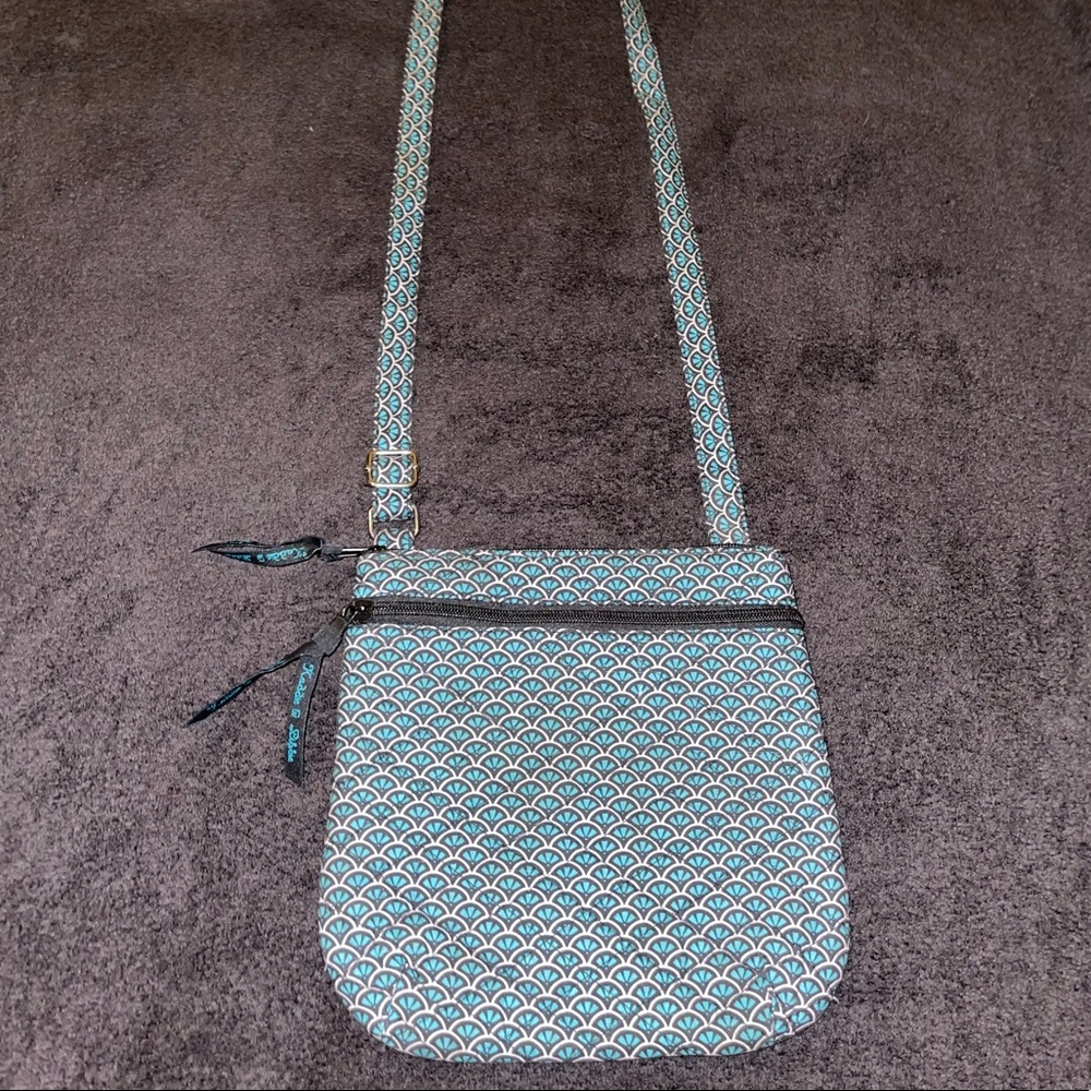 blue crossbody hand bag